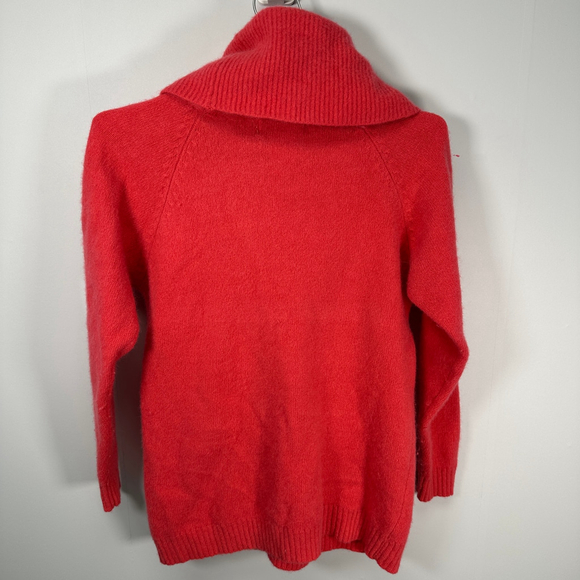 Vintage Salmon Pink Lambs Wool Chunky Neck Sweater Small - Picture 3 of 4